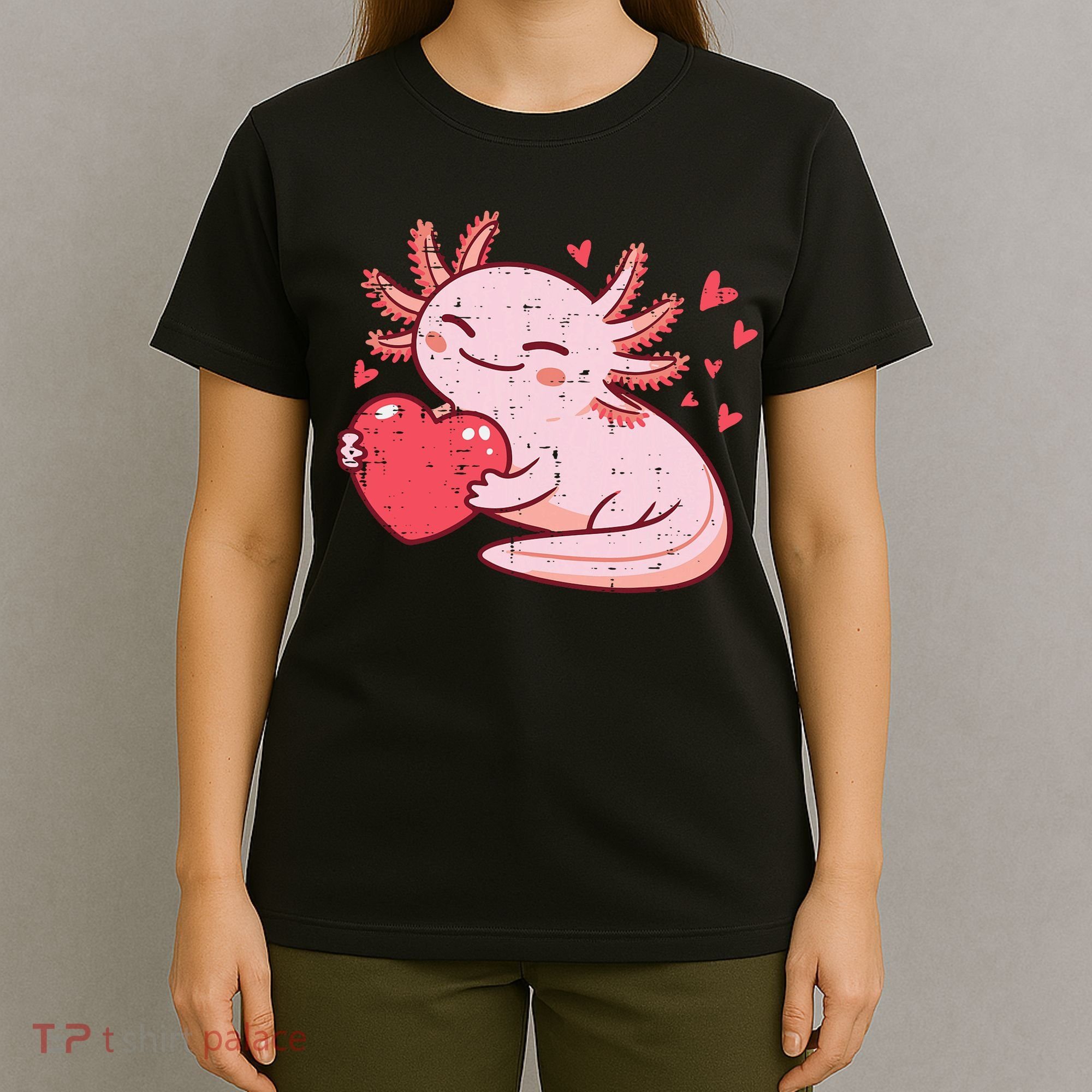 Valentines Day Axolotl Heart Cute  T-Shirt