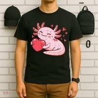Valentines Day Axolotl Heart Cute  T-Shirt thumb 6