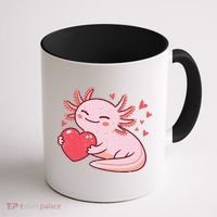 Valentines Day Axolotl Heart Cute  Coffee Mug thumb 1