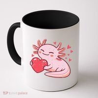 Valentines Day Axolotl Heart Cute  Coffee Mug thumb 0