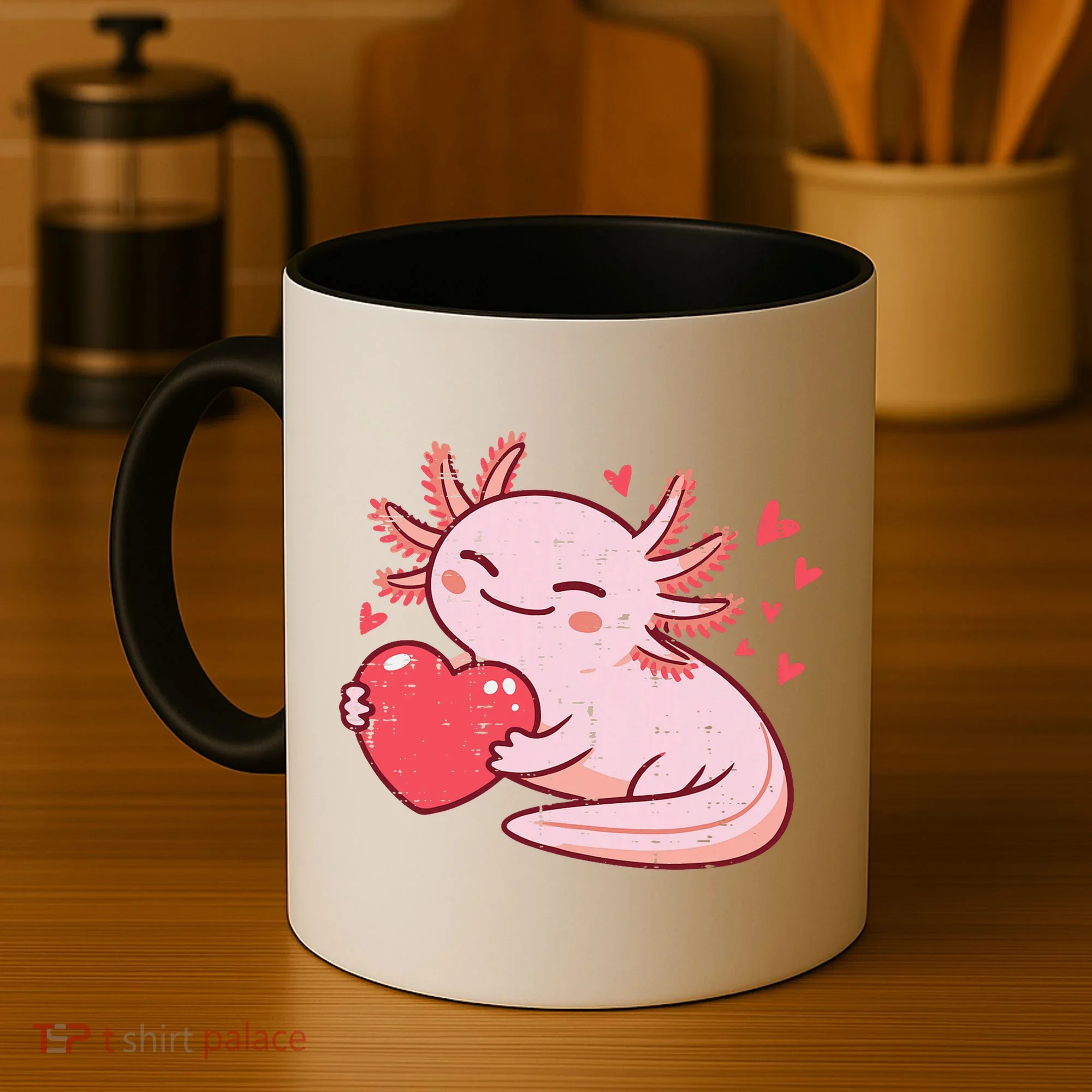 Valentines Day Axolotl Heart Cute  Coffee Mug