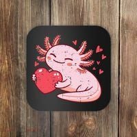 Valentines Day Axolotl Heart Cute  Coaster thumb 0
