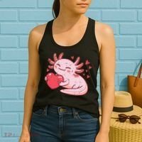 Valentines Day Axolotl Heart Cute  Women's Tank Top thumb 2