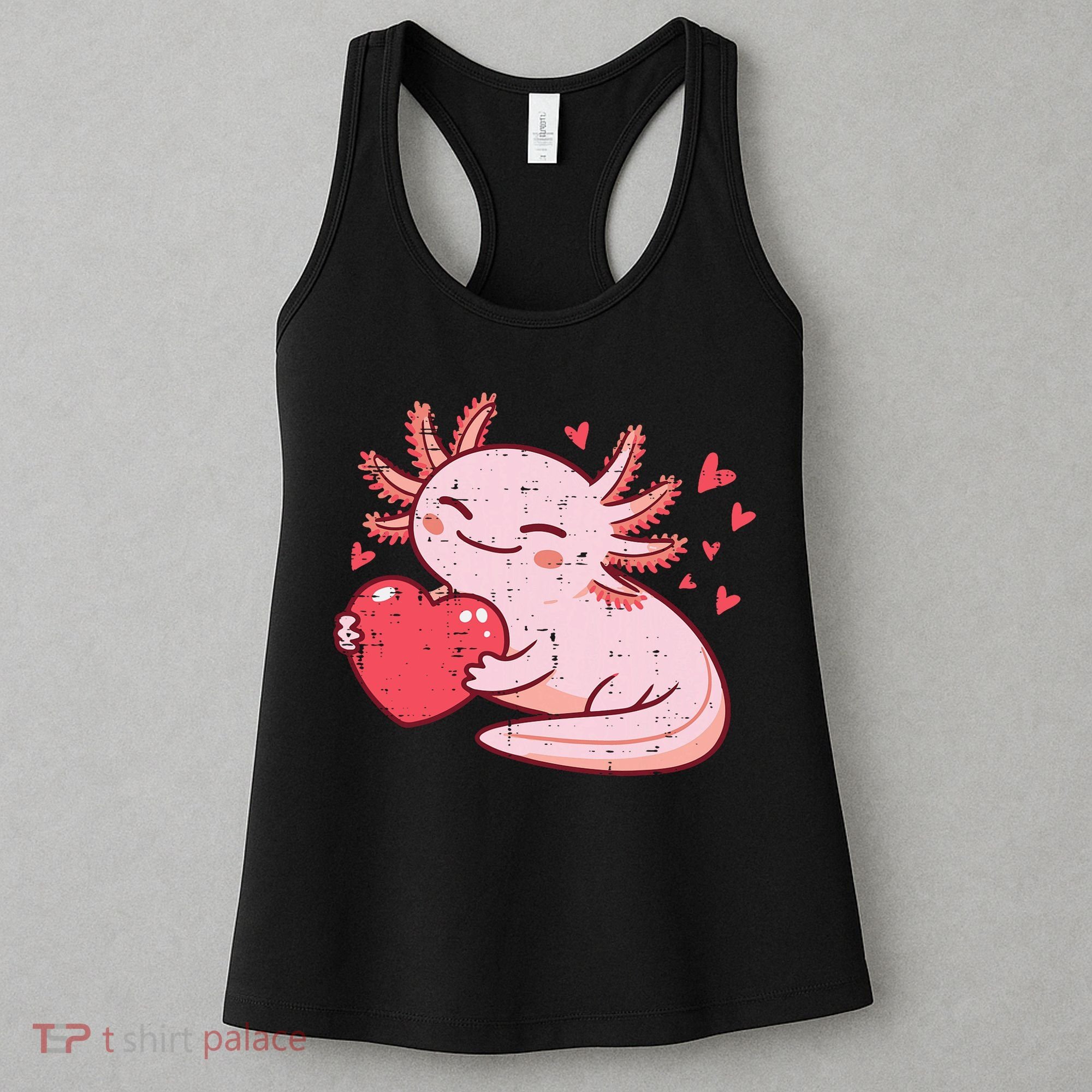 Valentines Day Axolotl Heart Cute  Women's Tank Top