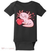 Valentines Day Axolotl Heart Cute  Baby Bodysuit thumb 0