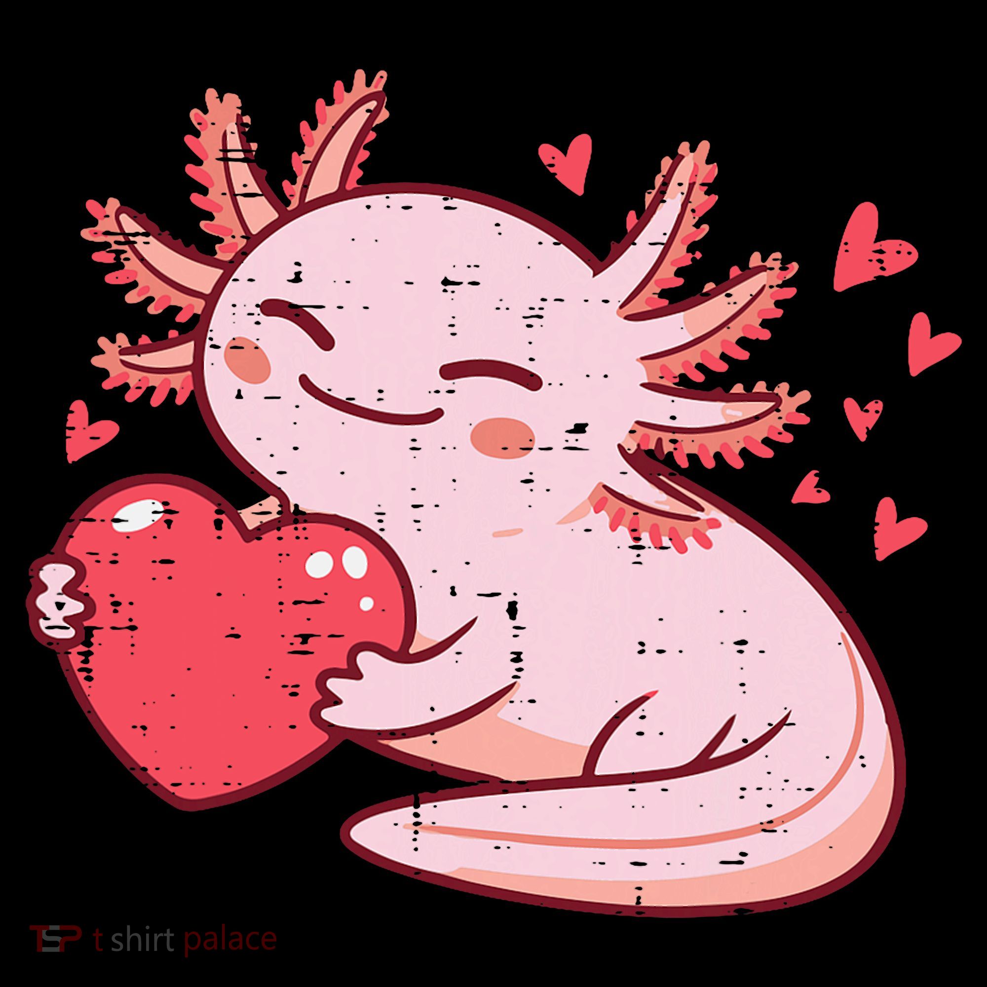 Valentines Day Axolotl Heart Cute  Baby Bodysuit