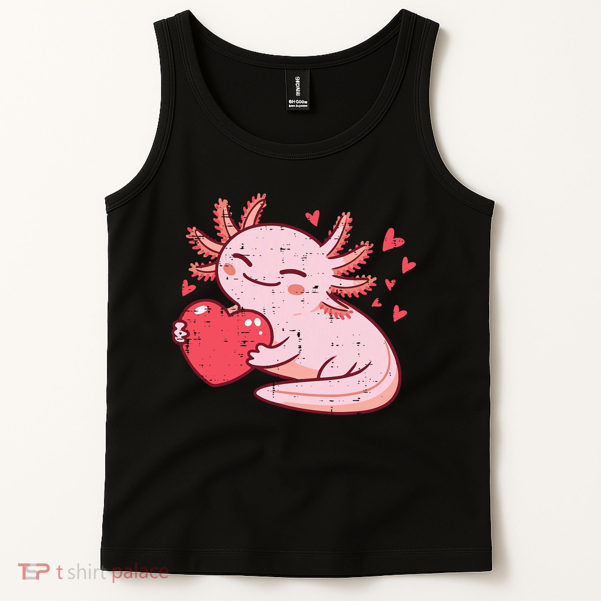 Valentines Day Axolotl Heart Cute  Tank Top