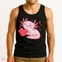 Valentines Day Axolotl Heart Cute  Tank Top thumb 3