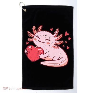Valentines Day Axolotl Heart Cute  Golf Towel