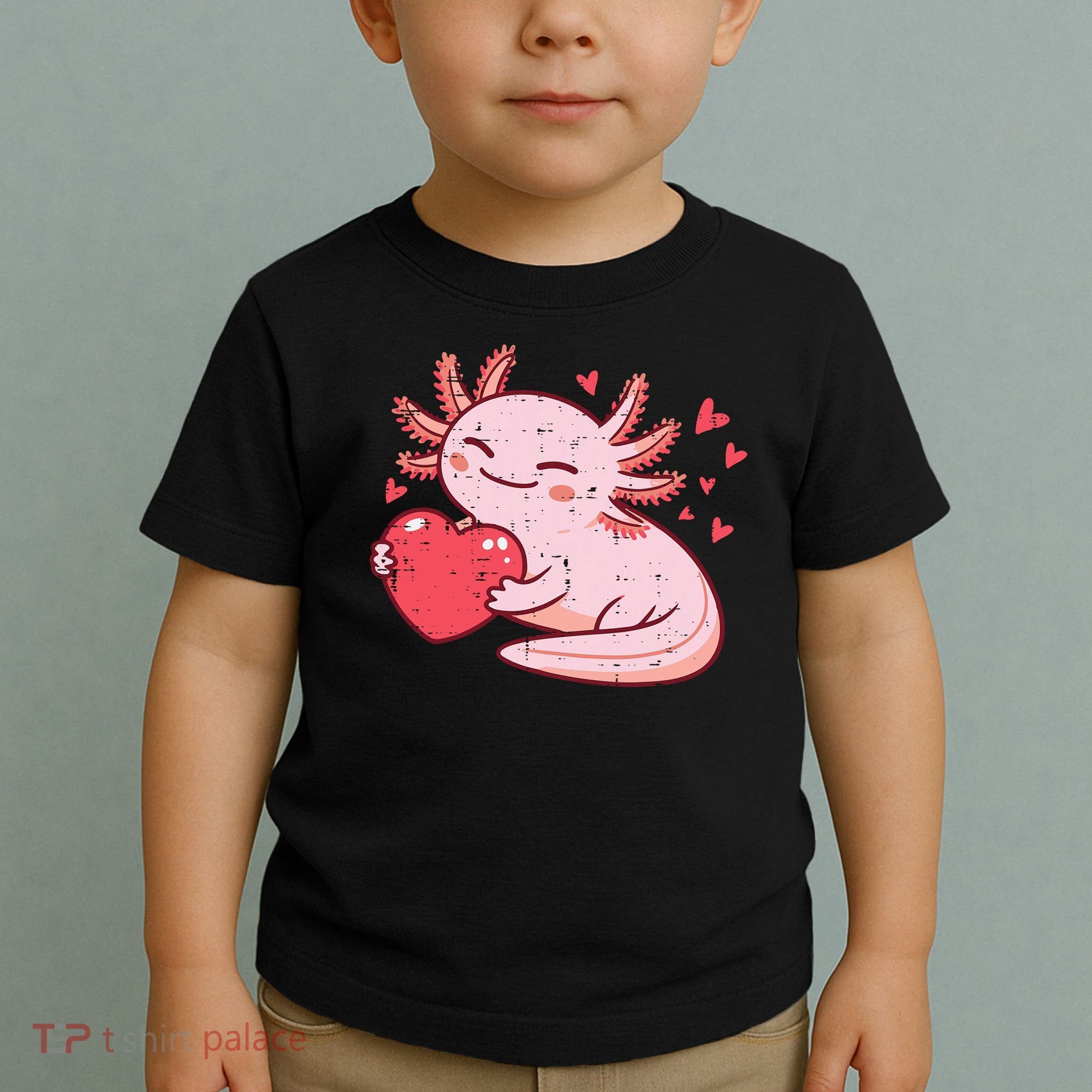 Valentines Day Axolotl Heart Cute  Toddler T-Shirt