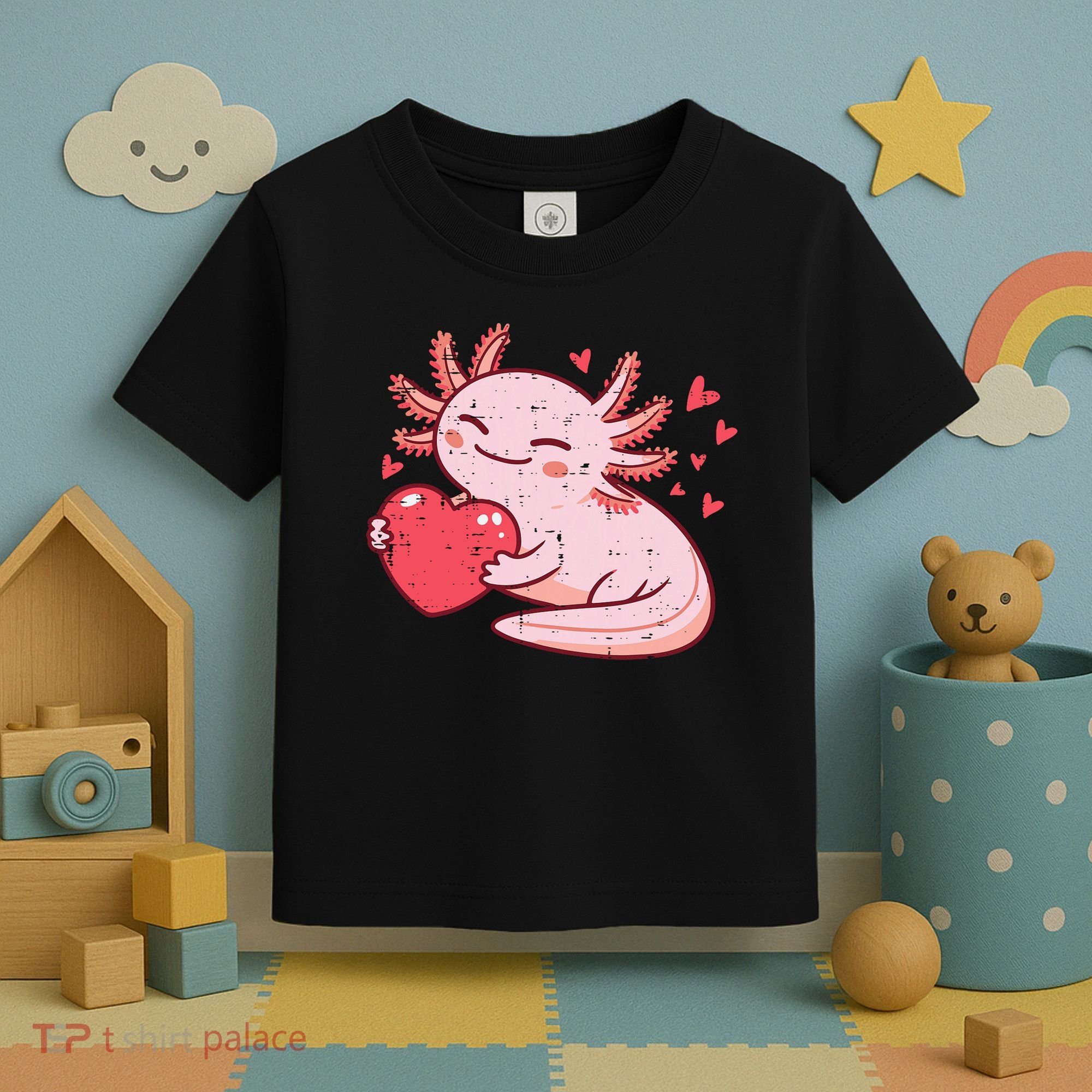 Valentines Day Axolotl Heart Cute  Toddler T-Shirt