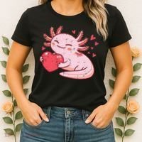 Valentines Day Axolotl Heart Cute  Women's T-Shirt thumb 2