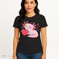 Valentines Day Axolotl Heart Cute  Women's T-Shirt thumb 4