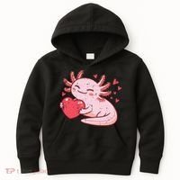 Valentines Day Axolotl Heart Cute  Kids Hoodie thumb 0