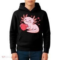 Valentines Day Axolotl Heart Cute  Kids Hoodie thumb 4