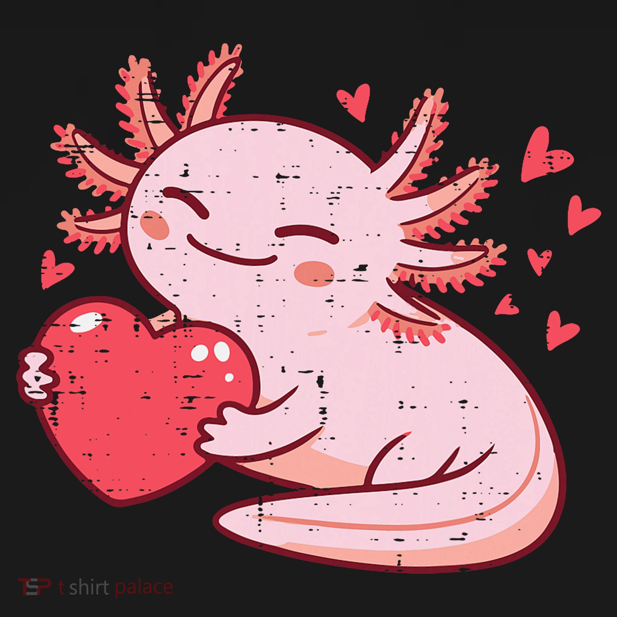 Valentines Day Axolotl Heart Cute  Kids Long Sleeve Shirt
