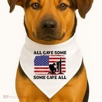 Veterans Day All Gave Some Some Gave All Memorial Day USA-Made Doggie Bandana thumb 1