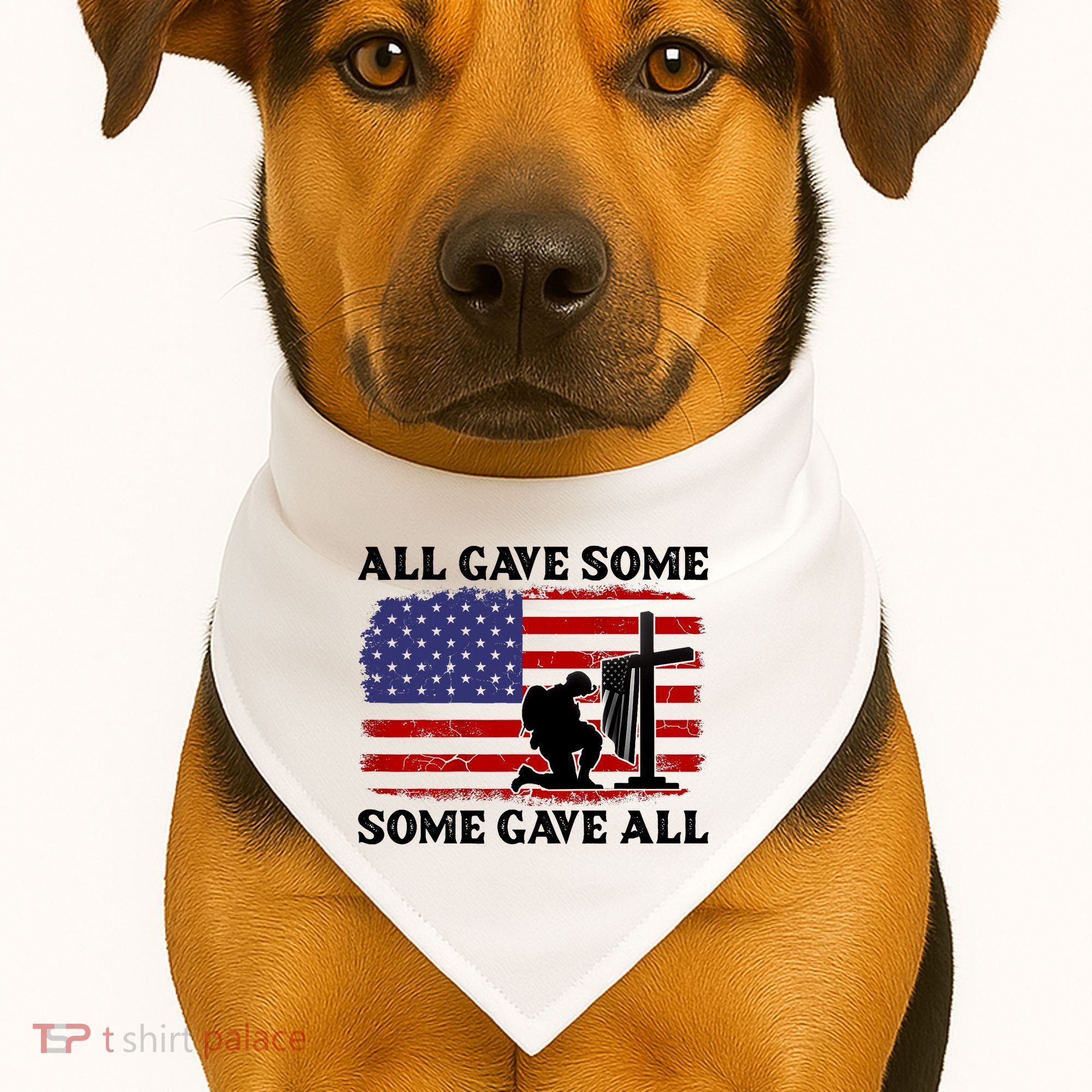 Veterans Day All Gave Some Some Gave All Memorial Day USA-Made Doggie Bandana