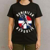 Vintage Dominican Baseball Batter Dominican Republic Flag T-Shirt thumb 4