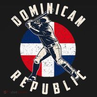 Vintage Dominican Baseball Batter Dominican Republic Flag T-Shirt thumb 7