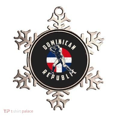 Vintage Dominican Baseball Batter Dominican Republic Flag Ornament