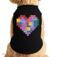 Valentines Day Blocks Pixelated Heart Bricks Doggie Tank thumb 0