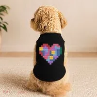 Valentines Day Blocks Pixelated Heart Bricks Doggie Tank thumb 2