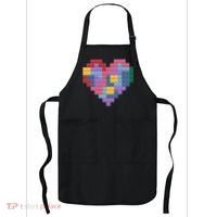 Valentines Day Blocks Pixelated Heart Bricks Apron thumb 0
