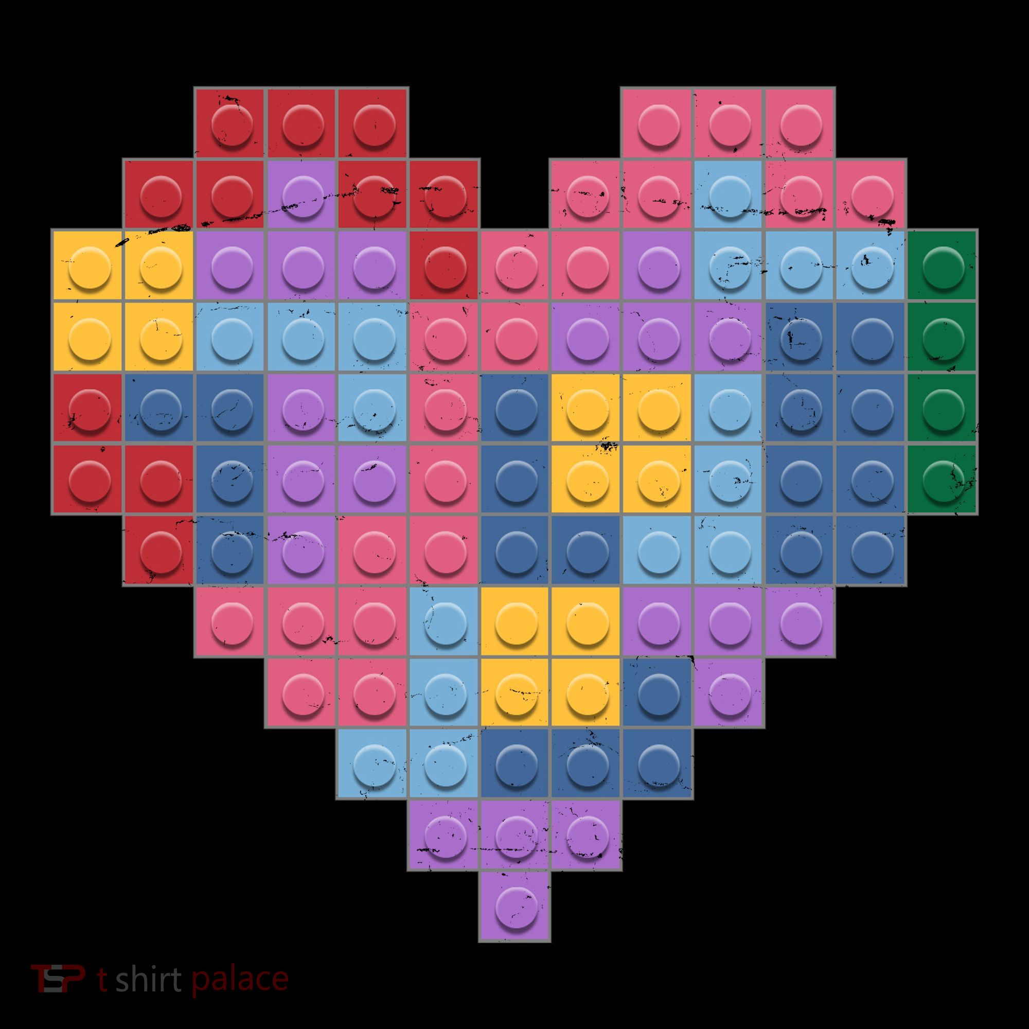 Valentines Day Blocks Pixelated Heart Bricks Coffee Mug