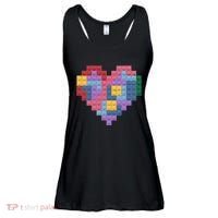 Valentines Day Blocks Pixelated Heart Bricks Ladies Essential Flowy Tank thumb 0