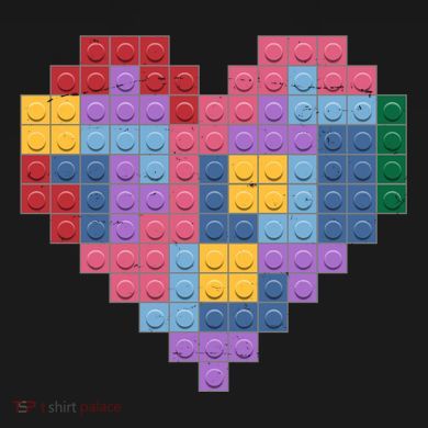 Valentines Day Blocks Pixelated Heart Bricks Ladies Essential Flowy Tank
