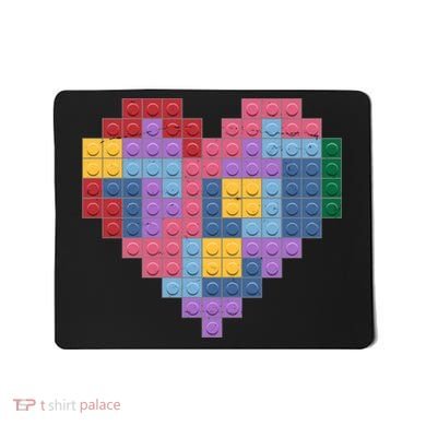 Valentines Day Blocks Pixelated Heart Bricks Mousepad