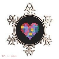 Valentines Day Blocks Pixelated Heart Bricks Ornament thumb 0