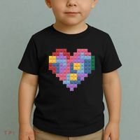 Valentines Day Blocks Pixelated Heart Bricks Toddler T-Shirt thumb 2