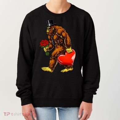Valentines Day Bigfoot Sasquatch Lover Women's Sweatshirt
