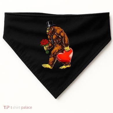 Valentines Day Bigfoot Sasquatch Lover USA-Made Doggie Bandana