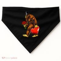Valentines Day Bigfoot Sasquatch Lover USA-Made Doggie Bandana thumb 0