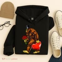 Valentines Day Bigfoot Sasquatch Lover Hoodie thumb 4