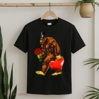Valentines Day Bigfoot Sasquatch Lover T-Shirt thumb 2