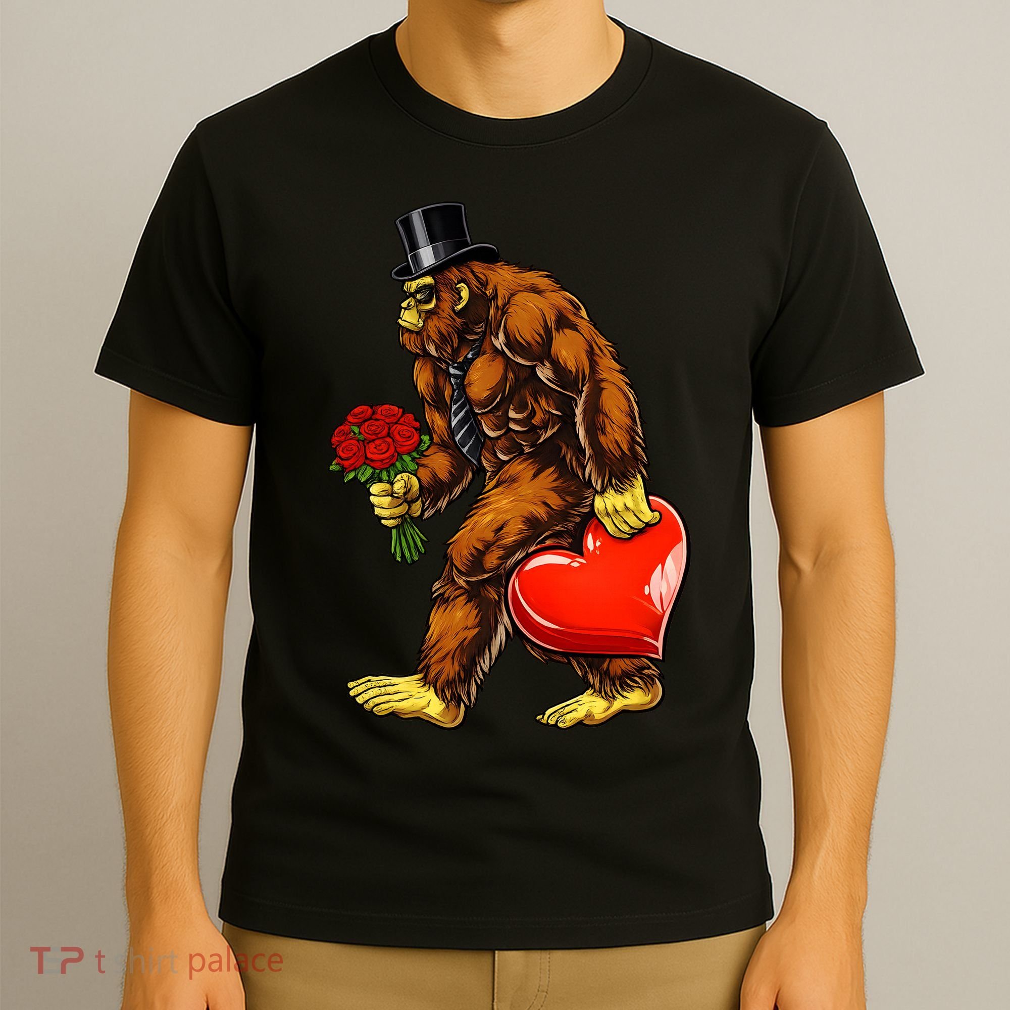 Valentines Day Bigfoot Sasquatch Lover T-Shirt
