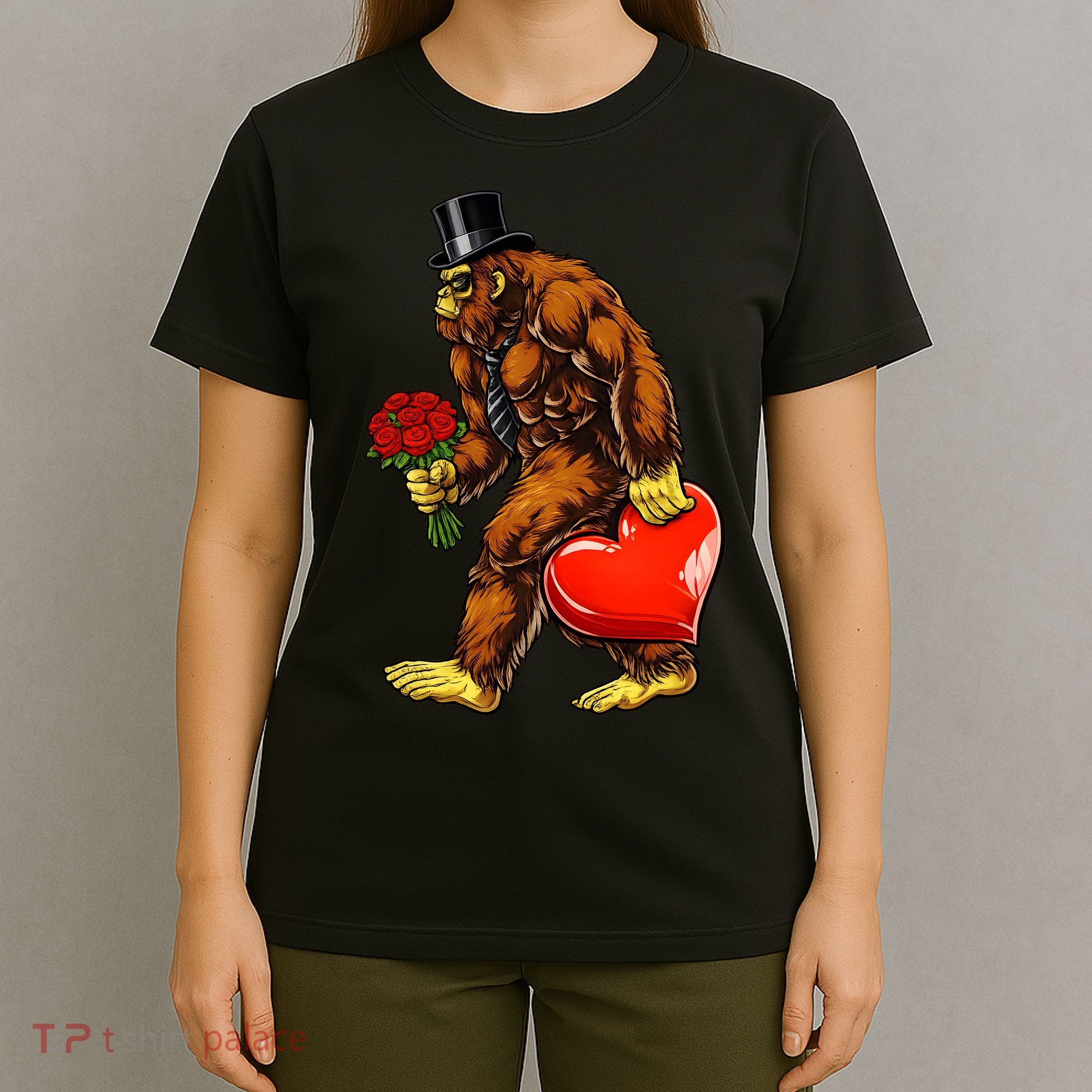 Valentines Day Bigfoot Sasquatch Lover T-Shirt