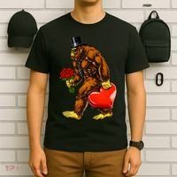 Valentines Day Bigfoot Sasquatch Lover T-Shirt thumb 6