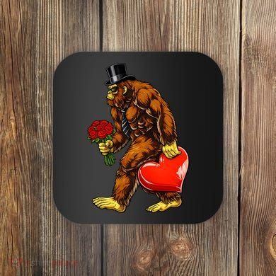 Valentines Day Bigfoot Sasquatch Lover Coaster