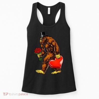Valentines Day Bigfoot Sasquatch Lover Women's Tank Top