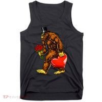 Valentines Day Bigfoot Sasquatch Lover Tank Top thumb 0