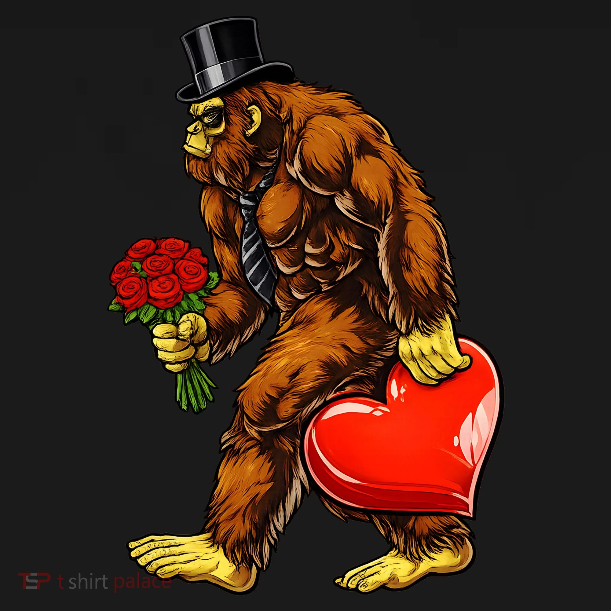 Valentines Day Bigfoot Sasquatch Lover Tank Top