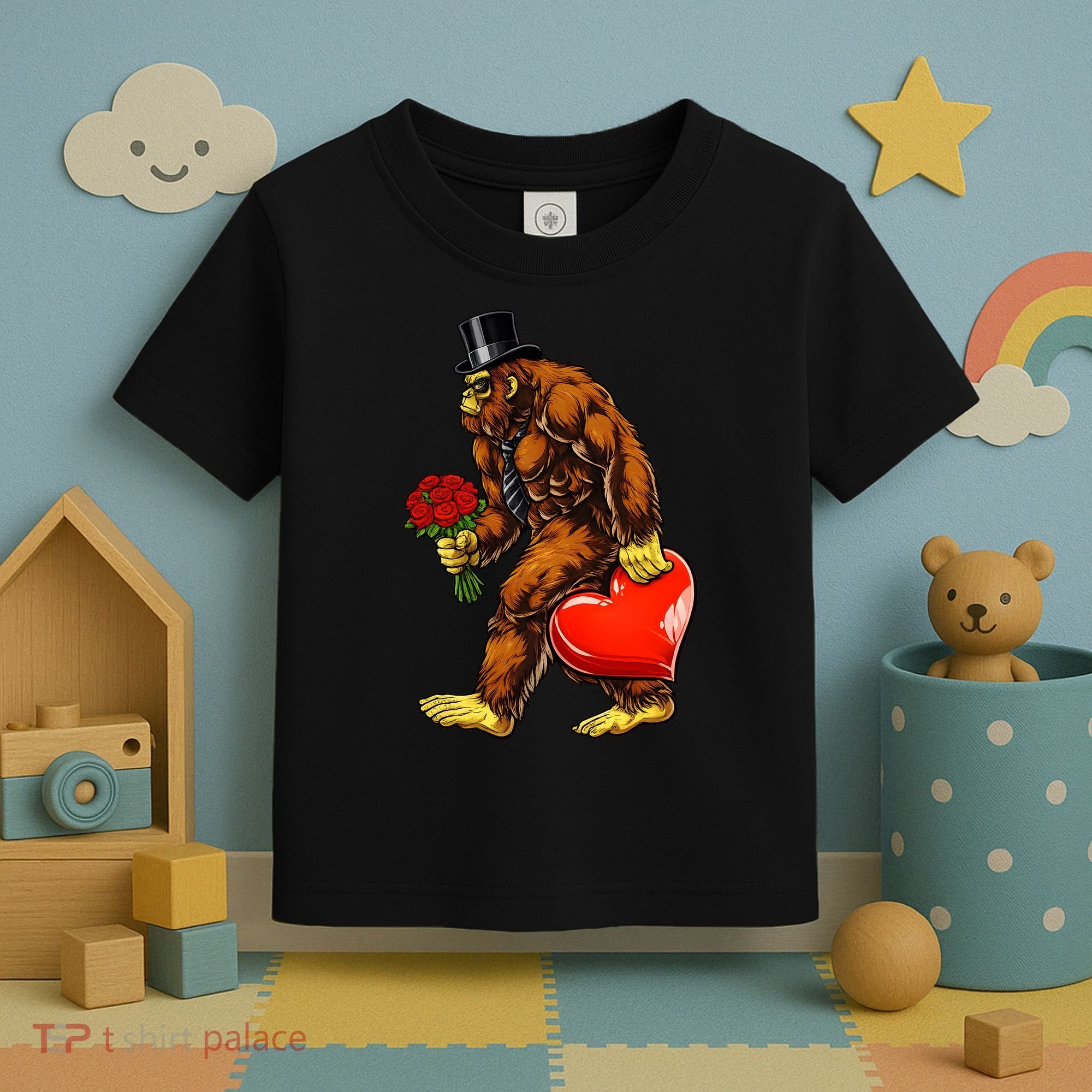 Valentines Day Bigfoot Sasquatch Lover Toddler T-Shirt
