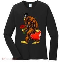 Valentines Day Bigfoot Sasquatch Lover Women's Long Sleeve Shirt thumb 0