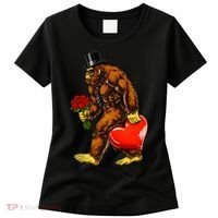 Valentines Day Bigfoot Sasquatch Lover Women's T-Shirt thumb 0
