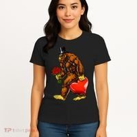 Valentines Day Bigfoot Sasquatch Lover Women's T-Shirt thumb 4